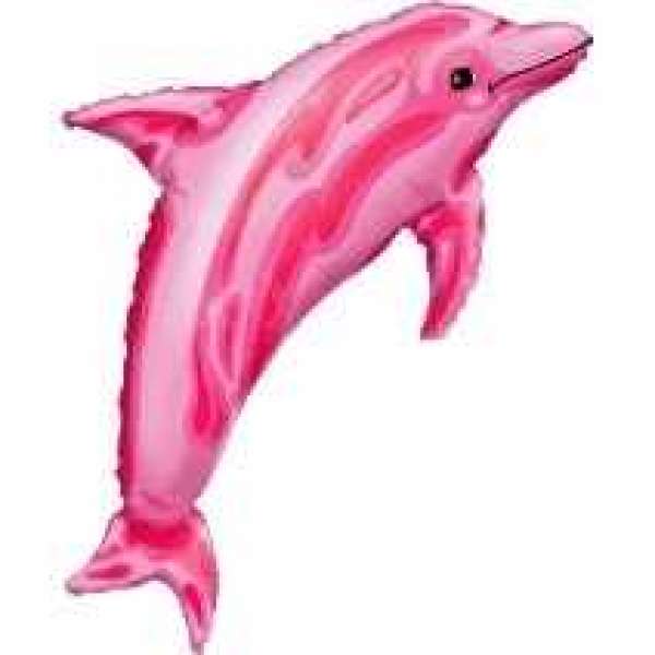 1 Folienballon ca. 84cm Delfin Pink Glitzer