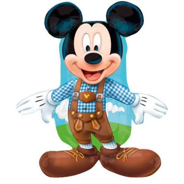 Folienballon ca. 71cm Micky Maus in Lederhosen