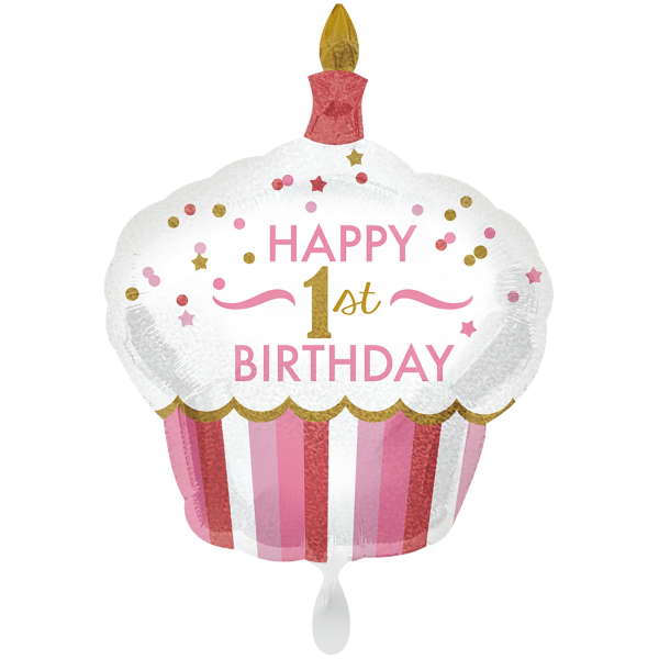 XXL Folienballon Cupcake 1. Birthday Pink