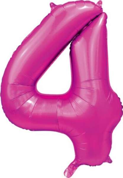 XXL Folienballon Zahl 4 Satin Pink