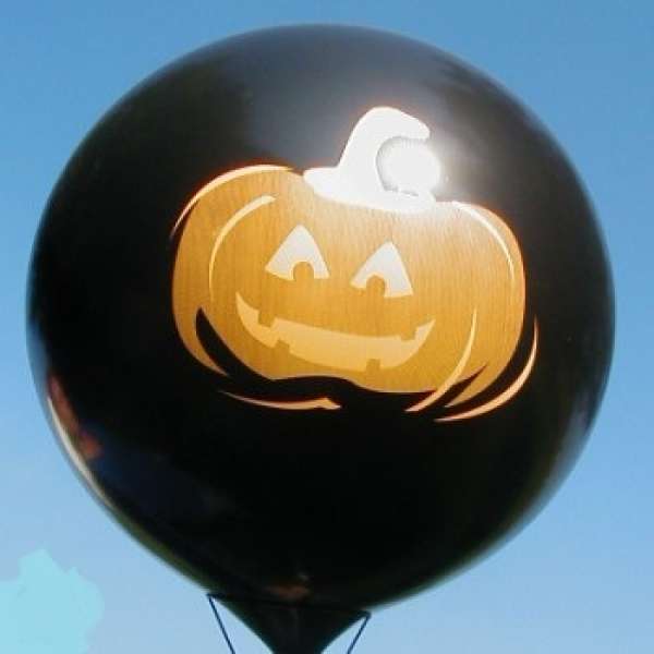 Riesenluftballon 55cm Halloween Schwarz Kürbis