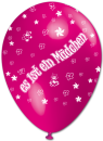 10 Latexballons "es ist ein Mädchen" ROSA 30cm Durchmesser