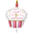 XXL Folienballon Cupcake 1. Birthday Pink